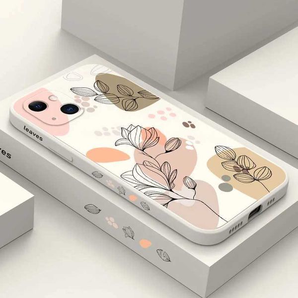 Abstract Plants Flowers Soft TPU phone case suitable for iPhone 16 15 14 Pro Max 13 12 11 Pro Max X XS XR 8 7 15 14 Plus SE cover M241012