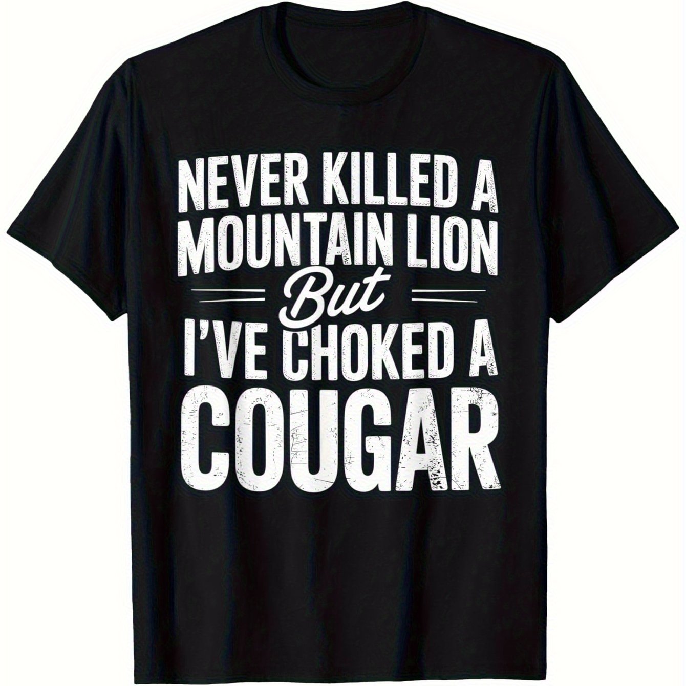 TEMU Men's Funny Hunting Slogan T-shirt - "never A " Hunting Humor Tee - Soft Breathable Casual Summer Outfit, For Men, Animal Print Shirt For Men,