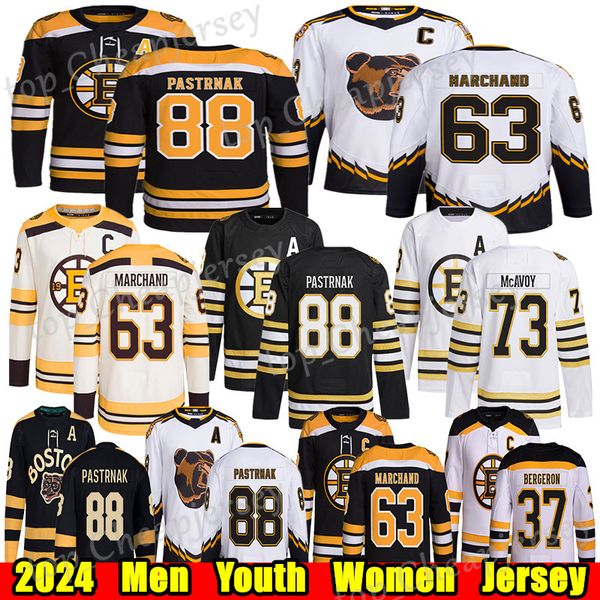#88 David Pastrnak Boston hockey jersey #63 Brad Marchand Patrice Bergeron Charlie McAvoy Jake DeBrusk Kevin Shattenkirk Jeremy Swayman Linu