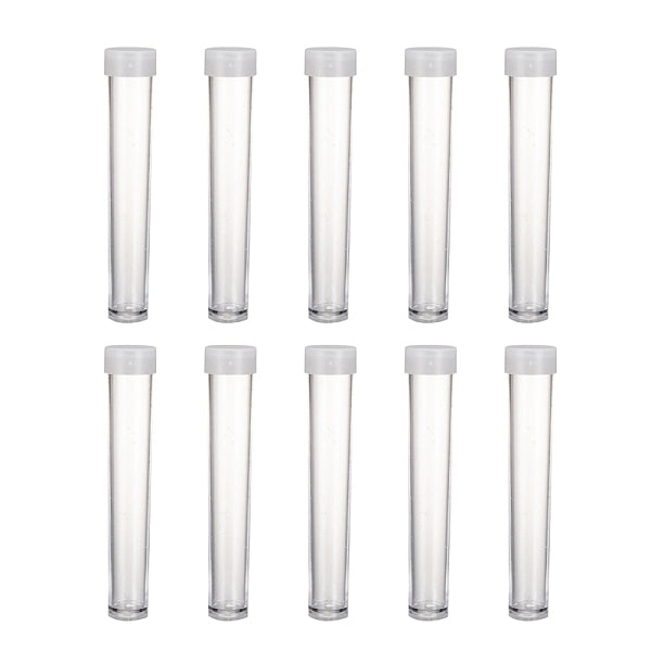 Tubes contenants de perles en plastique transparent avec couvercle