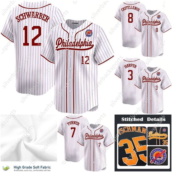 Mens-Youth-Women Custom Baseball Stitched Jerseys Harper Trea Turner Kyle Schwarber J.T. Realmuto Alec Bohm Nick Castellanos Aaron Nola
