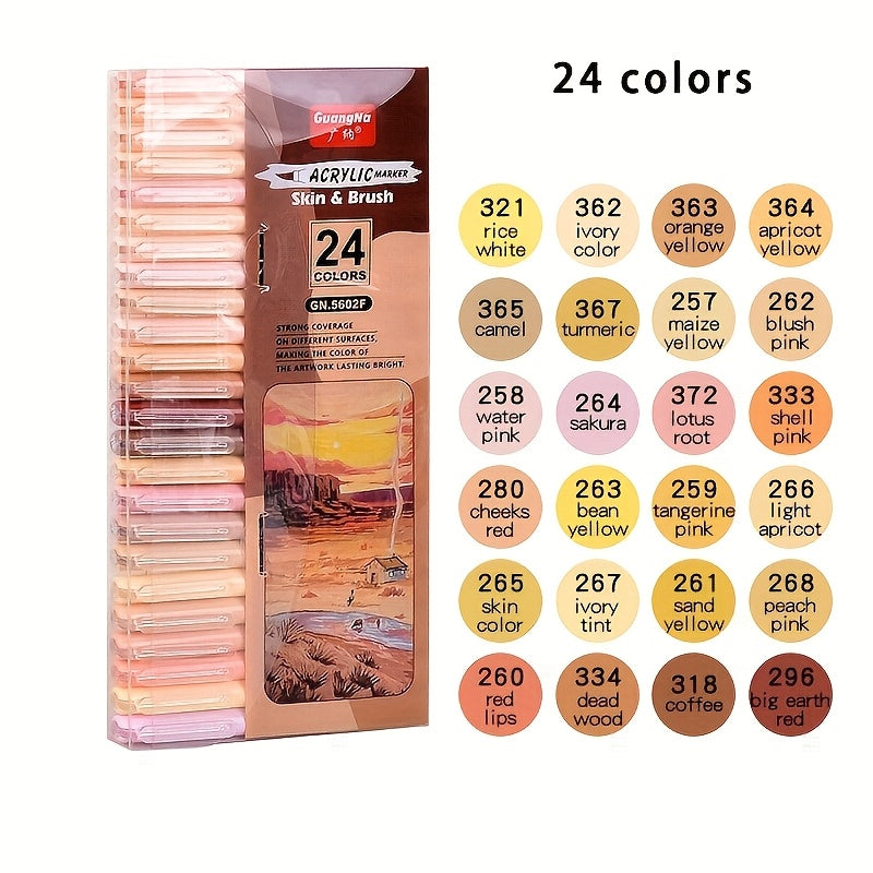 TEMU 24 Colors Art Markers Brush Tip Marker Pens Sketch Portrait Drawing Illustration Sketching