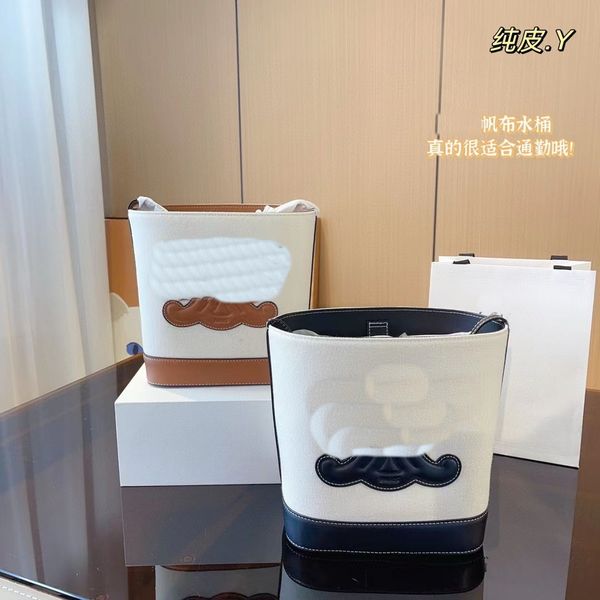 Senior Designer Luxurious Canvas Oxford Cloth Material Envelope Bucket Bag Mobile Phone Bag Lipstick Bag Cosmetic Cosmetic Bag Large Capacit