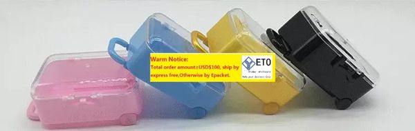 50pcs Mini Rolling Travel Suitcase Wedding Party Favor Box Plastic Candy Boxes gift box Package