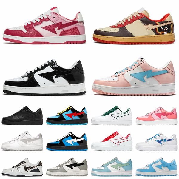 Calfskin Jogging Walking Bapestaas Skateboarding Trainers Luxury SK8 Stas Shark Face Camouflage Designer Casual Shoes Platform Leather Paten