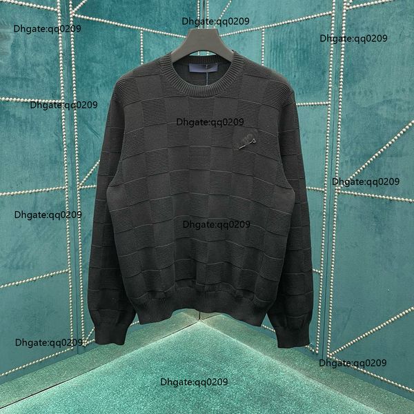 New AOP jacquard letter knitted sweater in autumn - winter 2024acquard knitting machine e Custom jnlarged detail crew neck cotton g35495