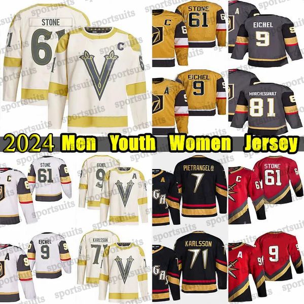 #61 Mark Stone Vegas hockey jersey #9 Jack Eichel Alex Pietrangelo William Karlsson Jonathan Marchessault Logan Thompson Tomas Hertl Adin Hi