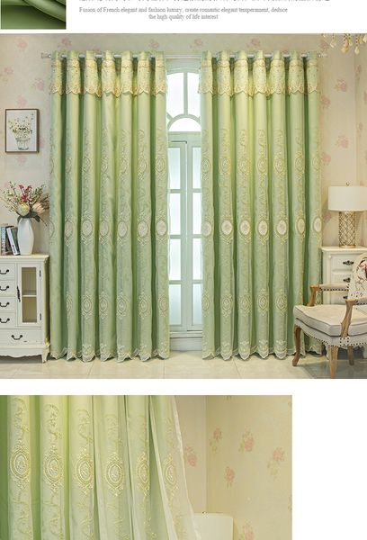 B339 Elegant Fully Covered Embroidered Double-Layer Curtains - Perfect Fit for Bedrooms & Living Spaces Curtain