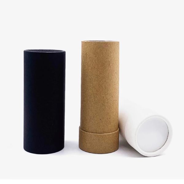 Kraft Paperboard Lip Packaging Box Brown Krafts Round Push Up Lips Balm Paper Box Tubes