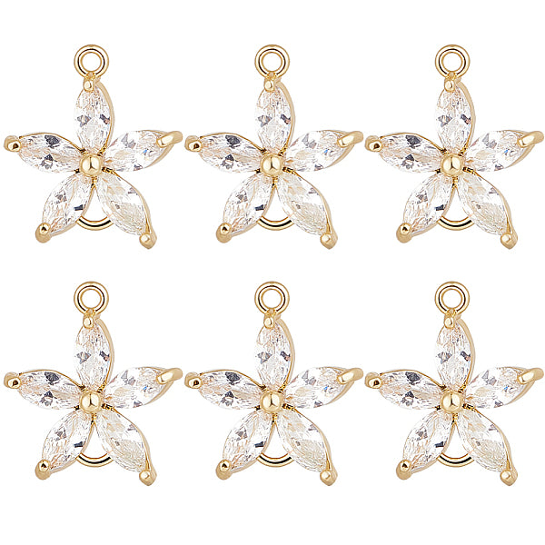 8 Stück Messing Pavé klar Zirkonia Verbinder Charms