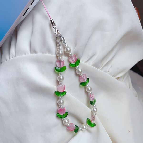 ddmygifts Forest style sweet tulip beaded chain, small fresh bag, hanging rope, girl&#039;s camera phone case, pendant A