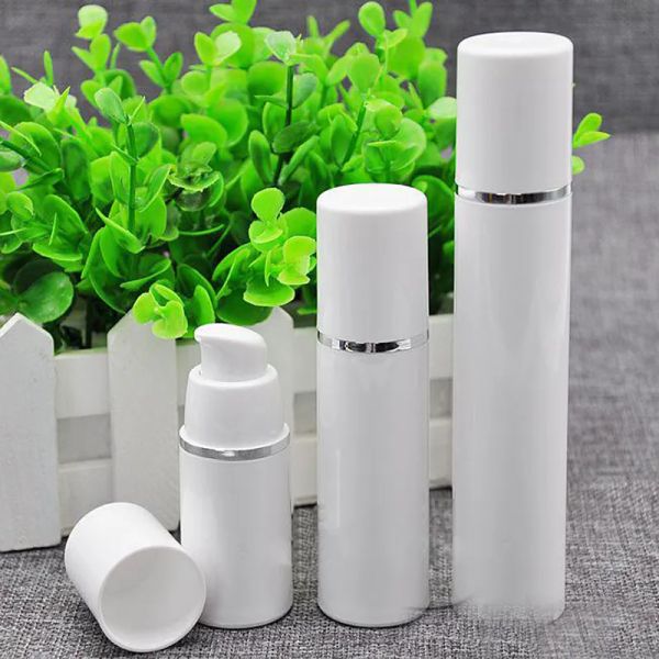 wholesale 15ml 30ml 50ml High Quality White Airless Pump Bottle Travel Refillable Cosmetic Skin Care Cream