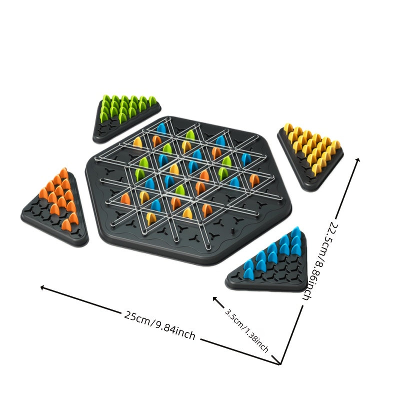TEMU Chain Chess Game, Creative Strategy Board Game, 2- Colorful Triangles, Parent-child Interactive Thinking Training Toys, Suitable For Children's