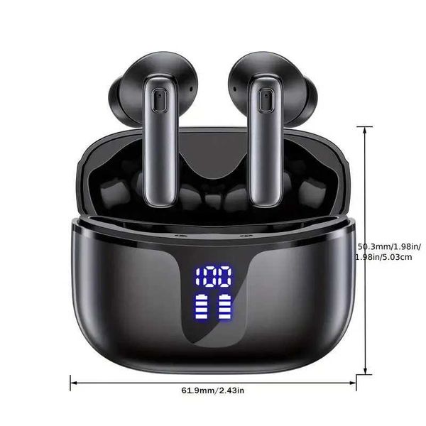 Wireless Earbuds 68H Playtime Wireless 5.3 earphones with dual power display charging case deep bass earphones with microphone Y250108