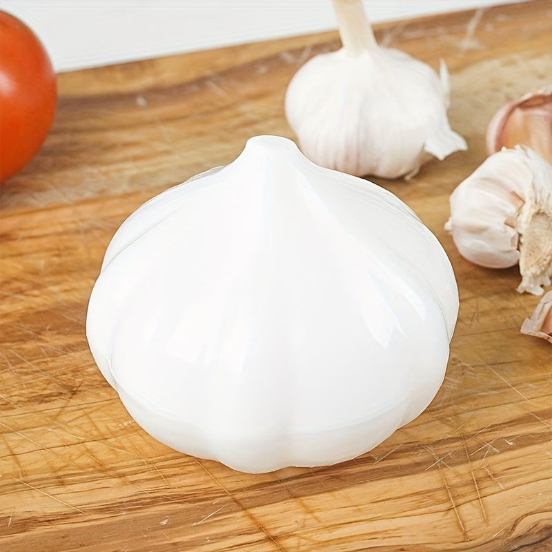 TEMU 1pc Garlic Storage Container - Plastic Garlic Shaped Refrigerator With Lid - Preserving Garlic Sealer For Kitchen And Restaurant Use