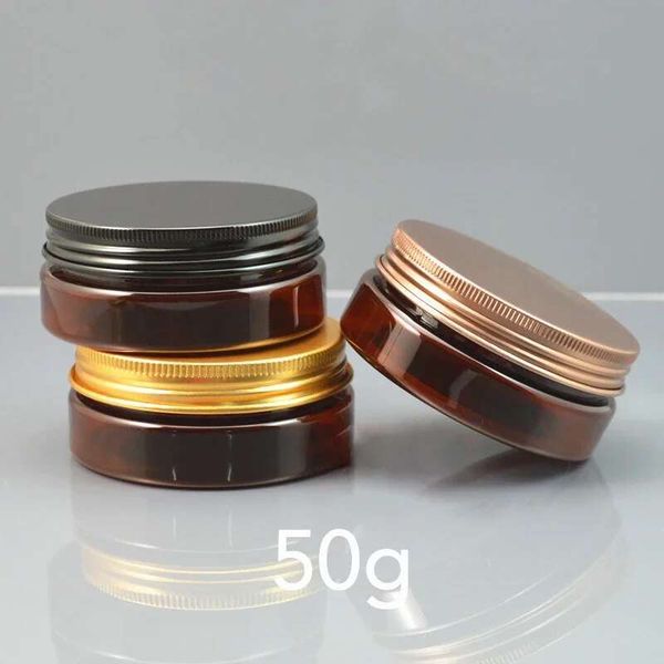 Brown Plastic Jar 2Oz Empty Cosmetic Bottle Ml Refillable Makeup Cream Body Lotion Candy Coffee Travel Containers 20Pcs