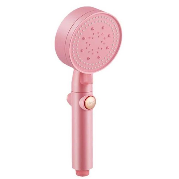 Pink Shower Head High Pressure Chrome 5 Mode Massage Power Jet Home Improvement Plumbing Fixtures ABS 24*9cm Shower HeadC241216