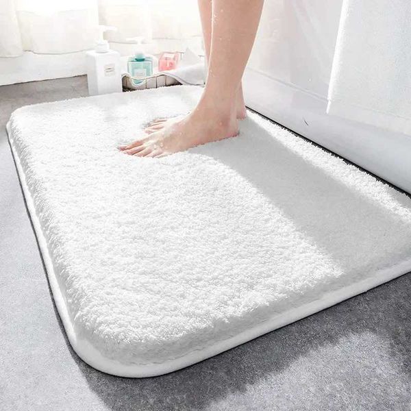 Bathroom carpet soft fluffy plush thick carpet anti slip floor mat absorbent bath mat X240928