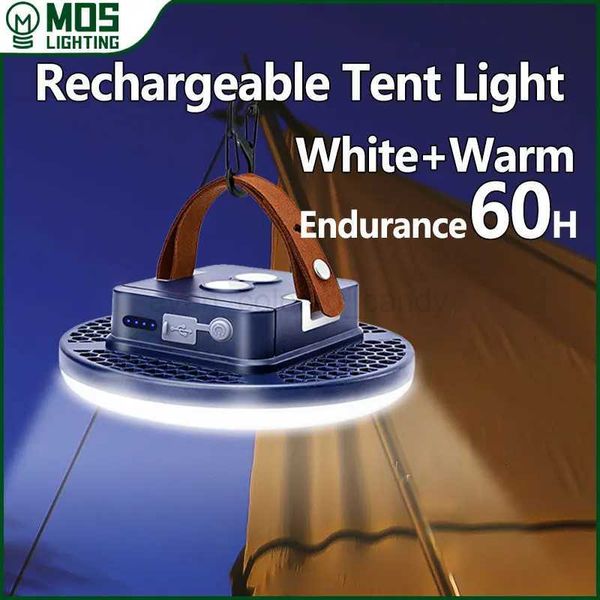 MOSLIGHTING 15600MAH 60W Tent Lamp Portable High Power Rechargeable LED Magnet Flashlight Outdoor Camping Lantern Fishing LightB240731