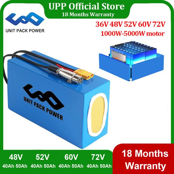 48V 52V 60V 72V 50Ah 40Ah eScooter Battery for 5000W 3000W 2000W 1000W Motorcycle-Trike-Go-Kart-Waterproof Lithium Battery Pack
