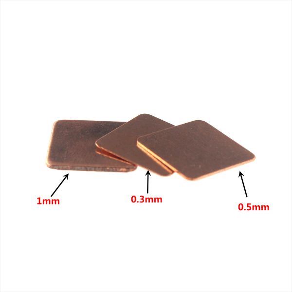 50pcs 0.1-0.3-0.5-0.8-1mm Laptop Copper Sheet Plate Strip Shim Thermal Pad Heatsink Sheet For GPU CPU VGA Chip RAM Cooling