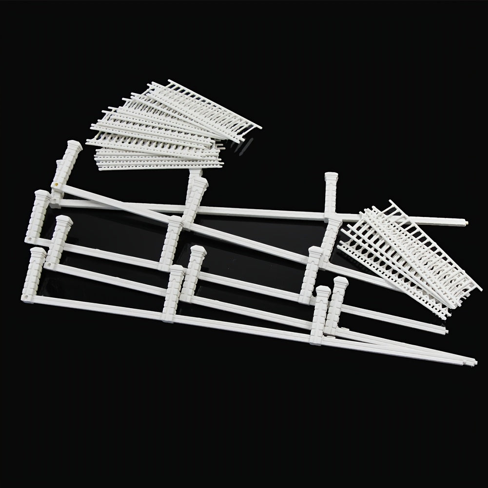 TEMU High-quality White Architectural Fence Model, 1:87 Scale - Ho & Oo Trains, Educational Diy Craft Kit