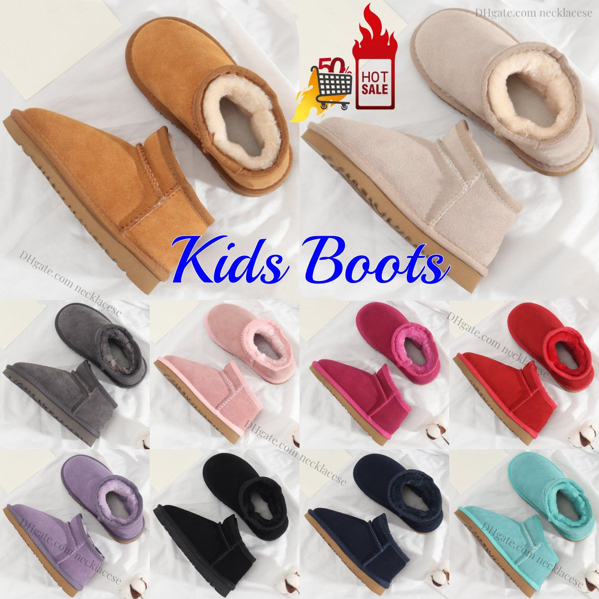 Australian Kids Snow Boots Classic Girls Ultra Mini Shoes Designer Baby Boot Children Youth Toddler Infants Boys Winter Warm Booties Chestnut Black