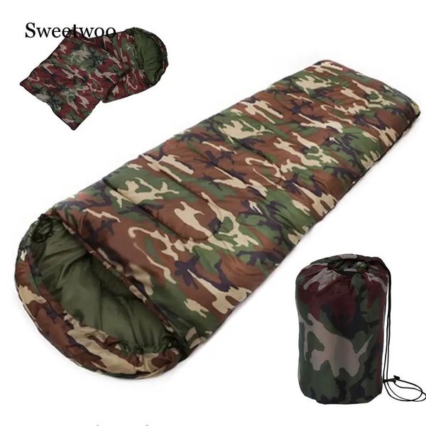 Outdoor Sale High Quality Cotton Camping Sleeping Bagenvelope Style Army Or Military Or Camouflage Sleeping Bags 240704