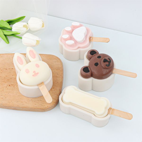 Ice Cream Tools Summer Exclusive Kitchen Products Silicone Ice Cream Mold Popsicle Mould DIY Animal Tools Used For Wedding Fruit Dessert 230
