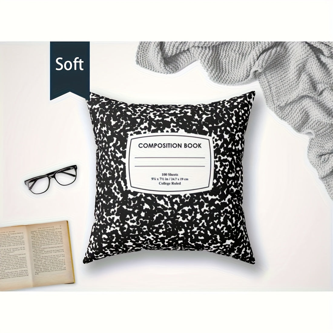 TEMU Pillowcase 2pcs Book Lover Throw Pillow Composition Cover Teacher Gift Bookworm Book Nerd Writing Bookish Graduation Present Fluffy Farmhouse