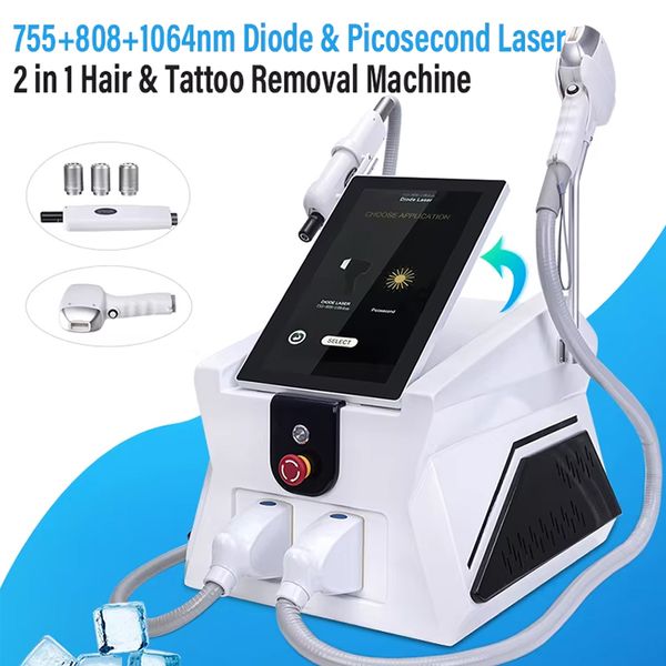 nd yag laser 4 wavelengths tattoo removal machine picosecond diode skin rejuvenation ice no-pain hair removal