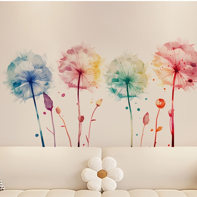 TEMU Flower Wall Stickers For Bedroom, Living Room, Study Room, Home Wall Decoration, Removable Self-adhesive Pvc Wall Stickers