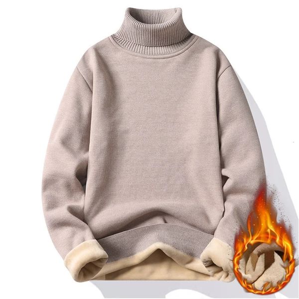 Autumn Winter Mens Turtleneck Sweater Knitting Pullovers Rollneck Knitted Warm Men Jumper Slim Fit Casual 250106