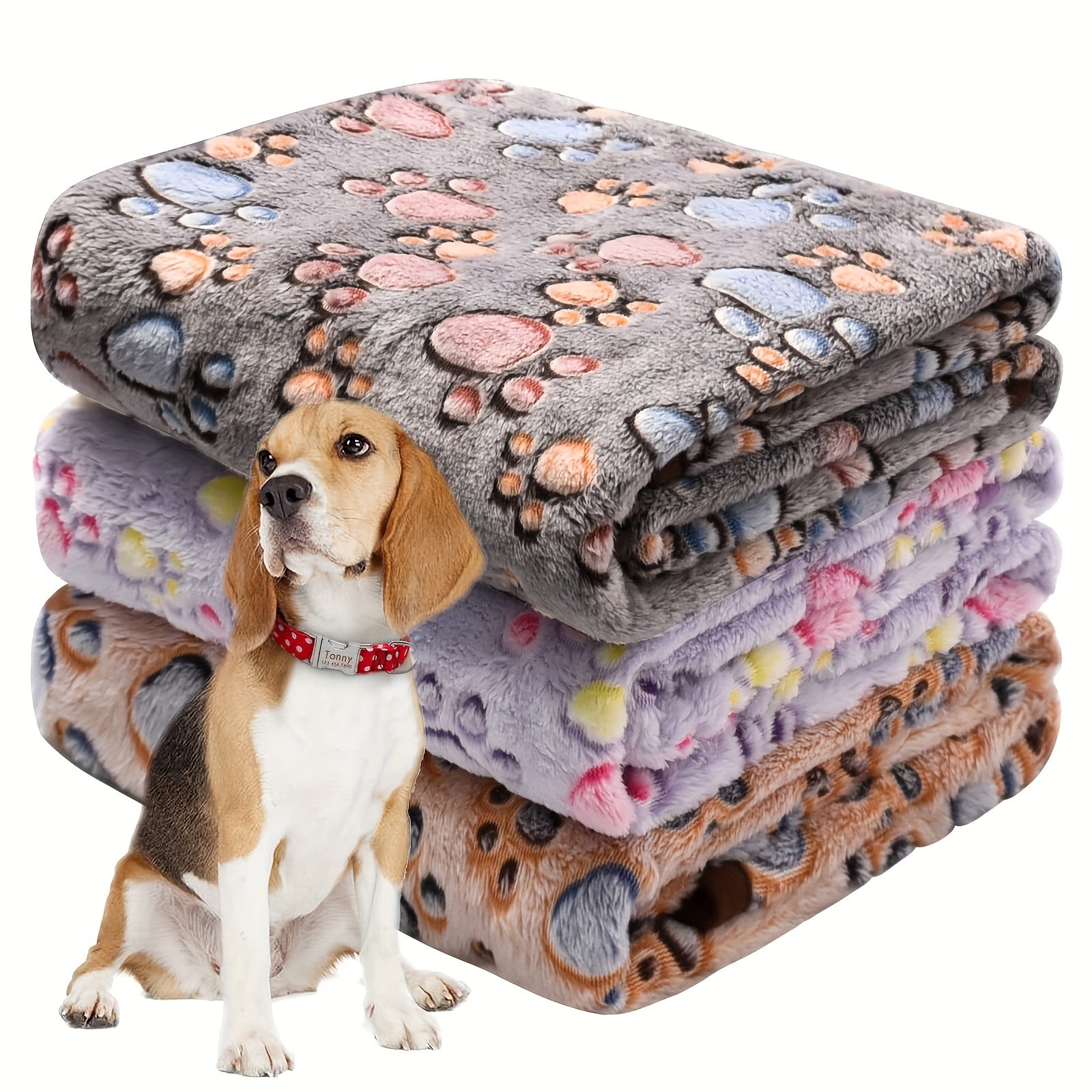 TEMU 3 Pet Blanket Mixed Color Blanket 3 Color Blanket Blanket For Dogs And Cats For Spring, Summer, Autumn And Winter Mat Warm Soft Dog Cage Mat
