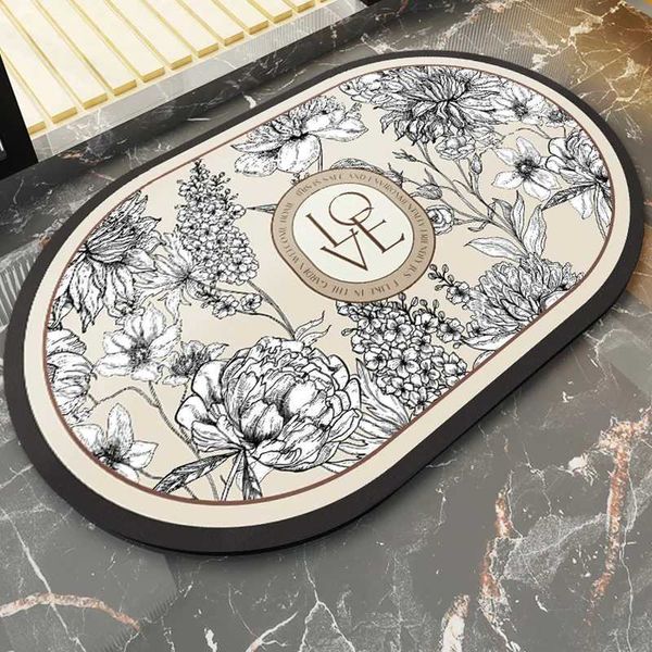 Nordic Diatite Foot Mat Bath Mats Absorbent Bathro Carpet Anti-slip Quick Dry Toilet Floor Rug Balcony Porch Area Rugs Z250211