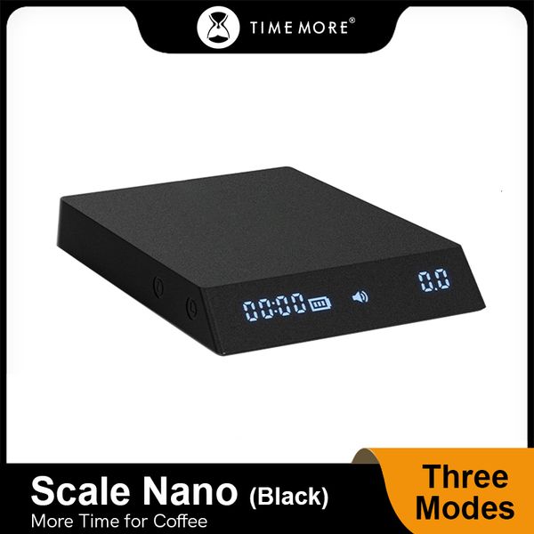 Household Scales TIMEMORE Store Black Mirror Nano Espresso Coffee Kitchen Scale Weighing Panel With Time USB Light Mini Digital Give the mat