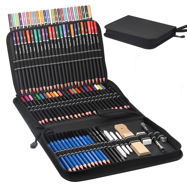 Fountain Pens 96PCS Color Pencil and Sketch Pencils Set for Drawing Art Tool Kit 72 Pcs Watercolor Metallic Oil Pencil Artist Art Supplies 2