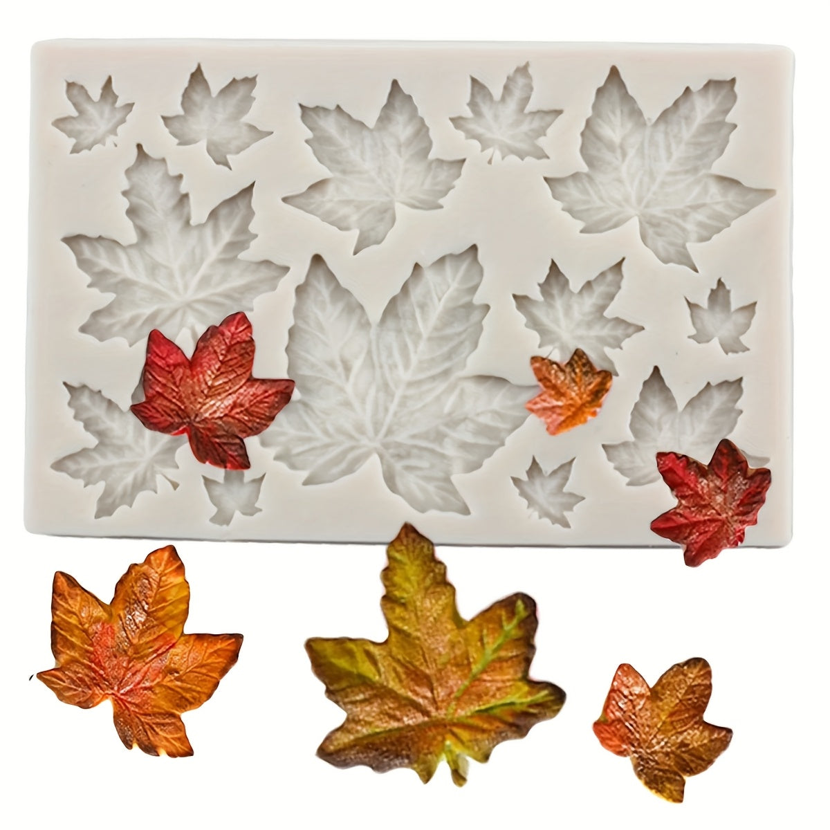 TEMU 1pc Flexible Maple Leaf Silicone Mold For Resin Casting, 3d Chocolate & Fondant - , , Reusable, Heat Resistant Bakeware For Cupcakes, Cake