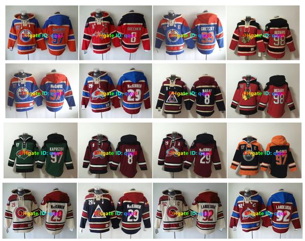 Wayne Gretzky Oilers Ovechkin Cale Makar Bedard Hockey Jerseys Hoodie Pullover Wild Kirill Kaprizov Avalanche Nathan MacKinnon Gabriel Lande
