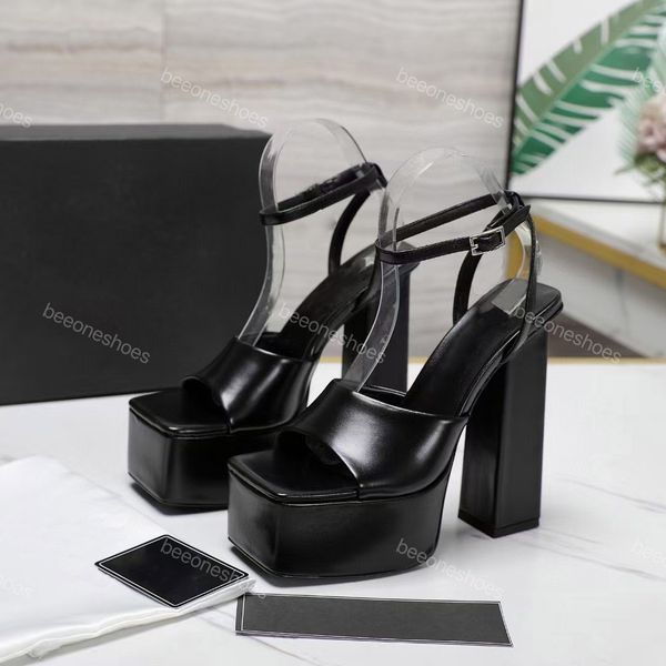 heels designer sandals Women high heels rhinestone platform pumps wedge sandals platform shoes Leather sole top quality EU35-42