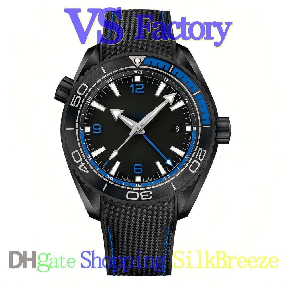 OME Deep Ocean Black 45.5mm Big Face Black Ceramic Dial Men&#039;s Luxury Automatic Diving Watch 8906 VS Factory GMT Date Display Folding Clasp 5A Q
