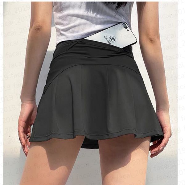 Womens Yoga Tennis Skirts Pleated Yoga Skirt Gym Clothes Women Running Fitness Golf Pants Shorts Sports Back Waist Pocket Zipper X8