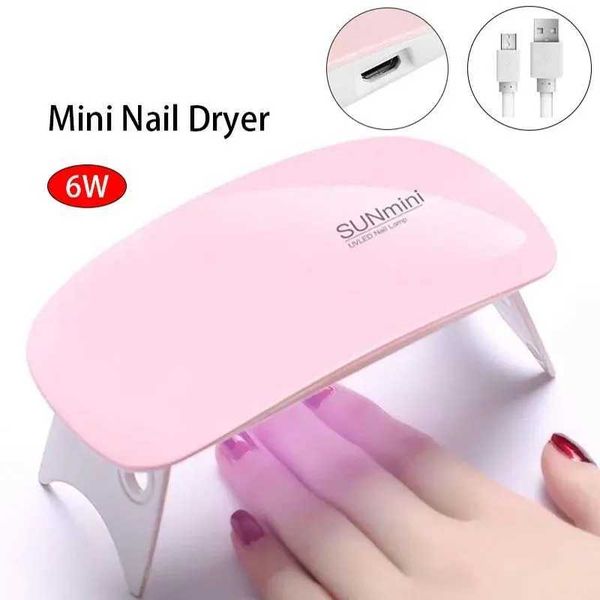 Phototherapy Nail Uv Lamp Mini Usb Uv Led Nail Lamp With 6Pcs Lamp Beads 45S 60S Mouse Nail Dryer For All Gel Nail Polish Y240801