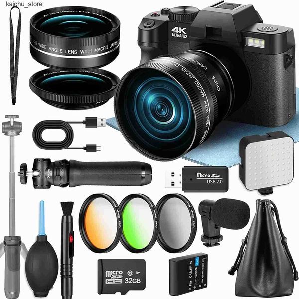 G-Anica 4K Digital Cameras for Photography 48MP Microphone 3-Color Filter Video Camera with Wide-Angle Macro Lens J241213