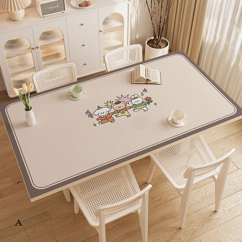 Premium Leather Table Mat Oil-proof and Waterproof Leave-in Household Easy To Take Care of Living Room Coffee Table Tablecloth RYE