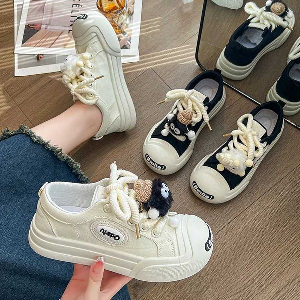 Novos sapatos de tábua decorativa de dedo redondo de pé redondos e grossos com malha respirável confortável e versátil Sports Casual Shoesc2