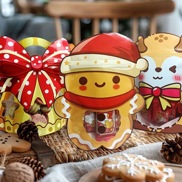 Christmas TETP 50Pcs Gift Packaging Bag Home Party New Year For Cookies Candy Chocolate arons Decoration Snowman Child Favors