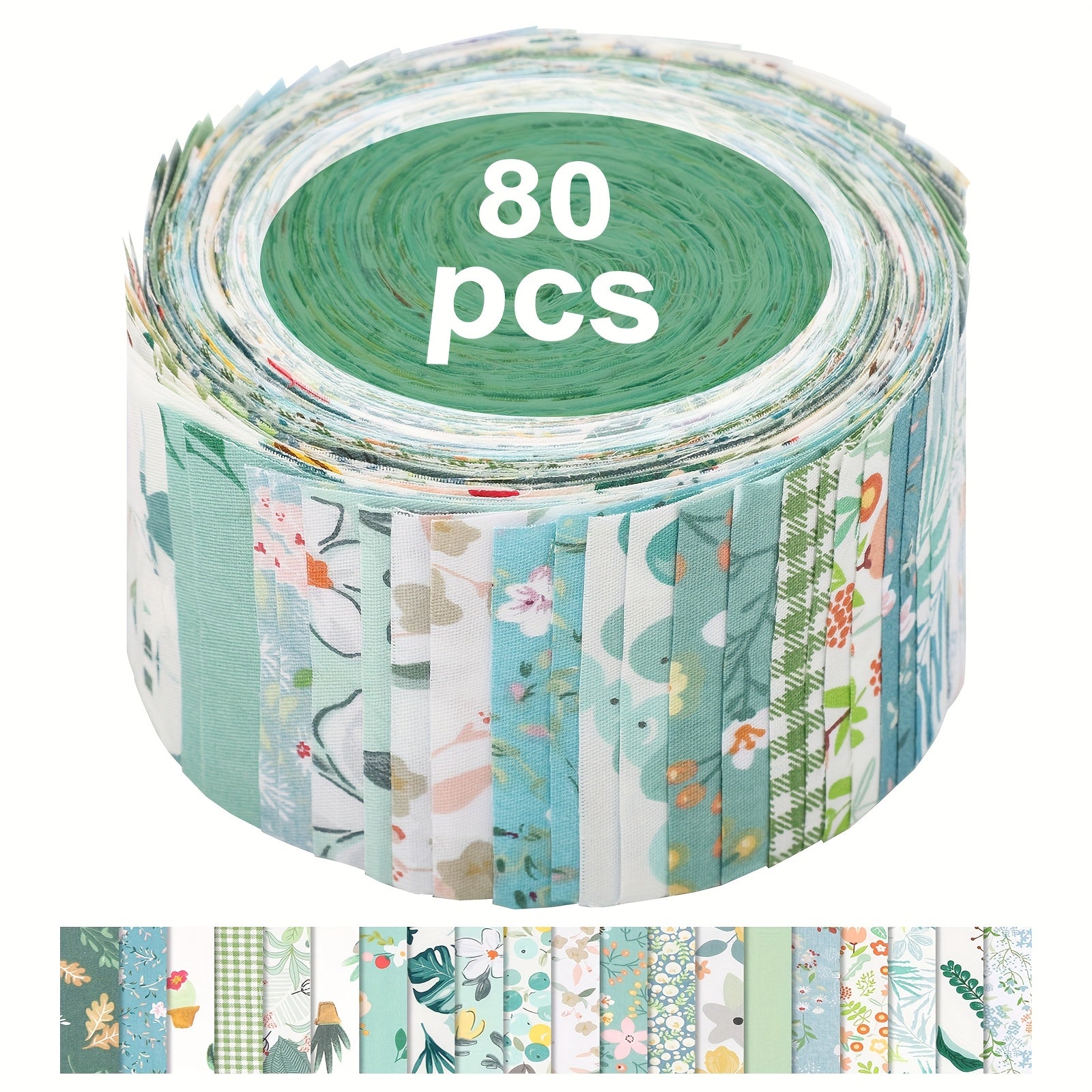 TEMU 80pcs 100% Floral Fabric Roll - 2.5" Precut Jelly Roll Strips For Quilting, Scrapbooking, Diy Crafts | Assorted Botanical Patterns, Crafting &
