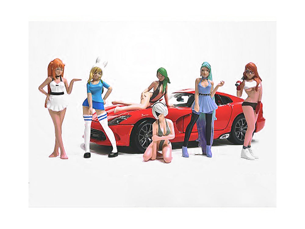 "Cosplay Girls" 6 piece Figure Set for 124 Scale Models by American Diorama