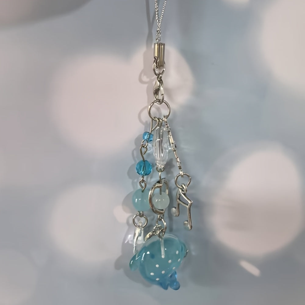 TEMU Handmade Ocean Dolphin Mobile Phone Lanyard, Keychain, Pendant With Sea Life Mobile Phone Accessories Novelty Cute Wrist Strap